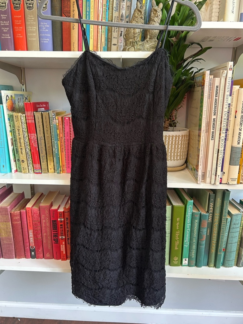 Monteau Black Lace Spaghetti-Strap Mini Dress